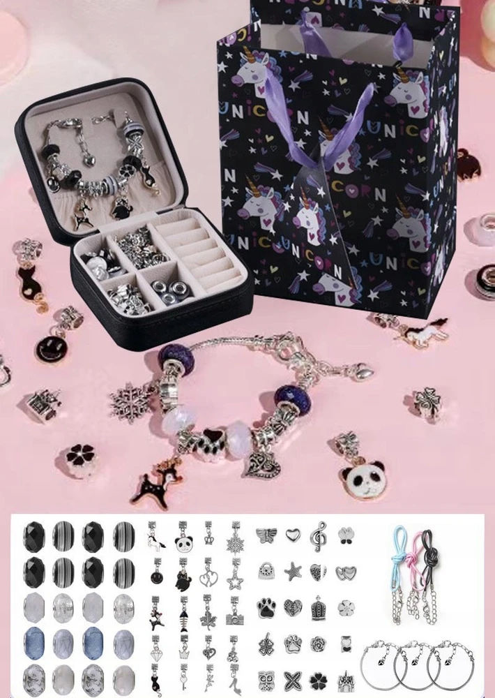 Modebelle DIDELIS RINKINYS, SKIRTA CHARMS APYNĖLEMS IR KORJALŲ KAROLIŲ DĖŽUTĖ