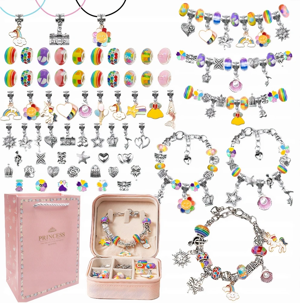 Modebelle DIDELIS RINKINYS, SKIRTA CHARMS APYNĖLEMS IR KORJALŲ KAROLIŲ DĖŽUTĖ