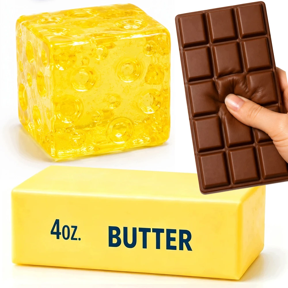 Modebelle Gniotek Squishy Butter Cheese Chocolate Antistresinis ASMR RINKINYS iš 3