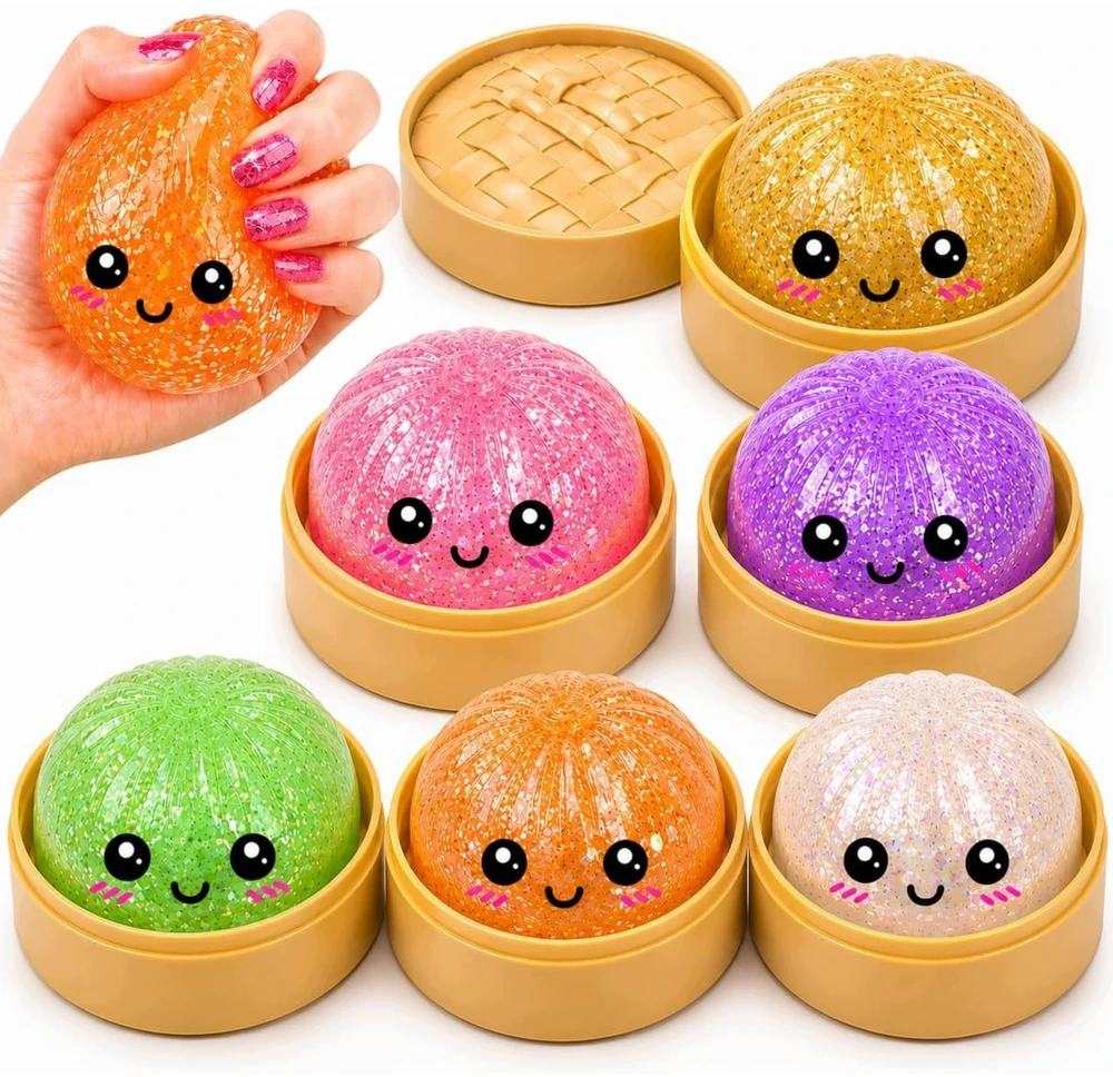 Modebelle Rinkinyje 3 vnt. Squishy squishy koldūnai Blizgučiai kukuliai 6 cm