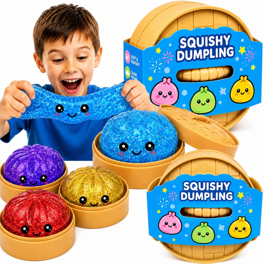 Modebelle Rinkinyje 3 vnt. Squishy squishy koldūnai Blizgučiai kukuliai 6 cm