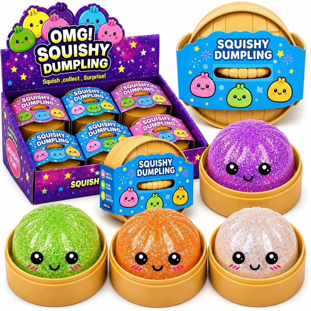 Modebelle Rinkinyje 3 vnt. Squishy squishy koldūnai Blizgučiai kukuliai 6 cm