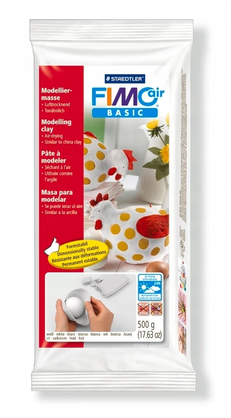 Modeliavimo masė - FIMO - BASIC - Džiūsta ore - 97% natūralių medžiagų - 500g