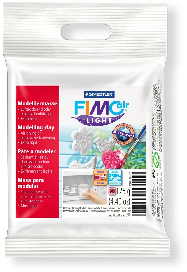 Modeliavimo masė - FIMO - oro lengvas - Orui kietėjantis - Balta - 125 g