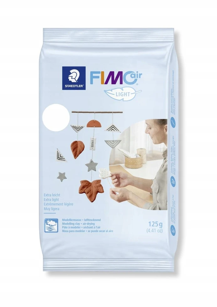 Modeliavimo masė - FIMO - oro lengvas - Orui kietėjantis - Balta - 125 g