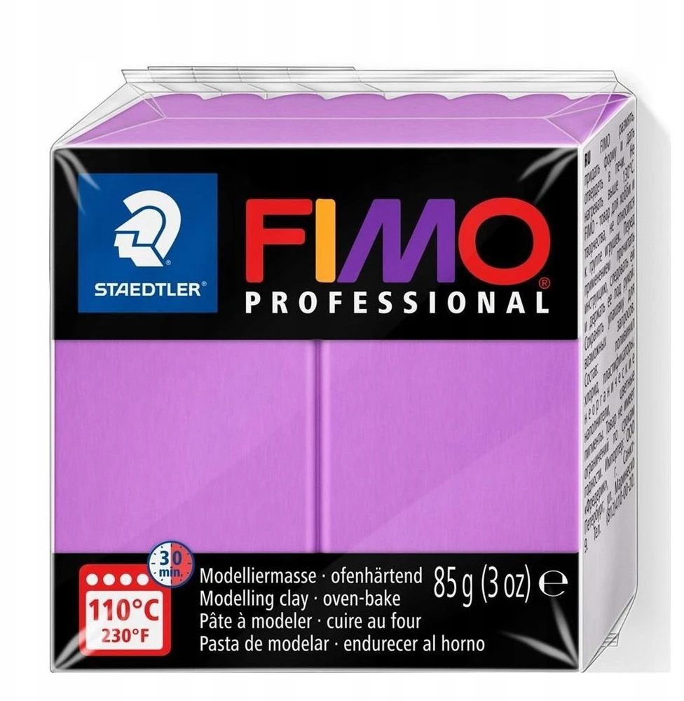Modeliavimo masė - Fimo Professional - Levanda - 85 g - Kietėja krosnelėje - Vaikams nuo 3 metų