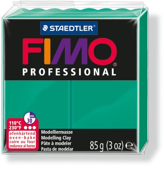 Modeliavimo masė - Fimo Professional - Švari žalia - 85 g - Kietėja krosnelėje - 30 min. 110°C