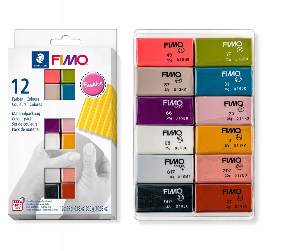Modeliavimo masė - FIMO - Soft - 12 spalvų rinkinys - 300g