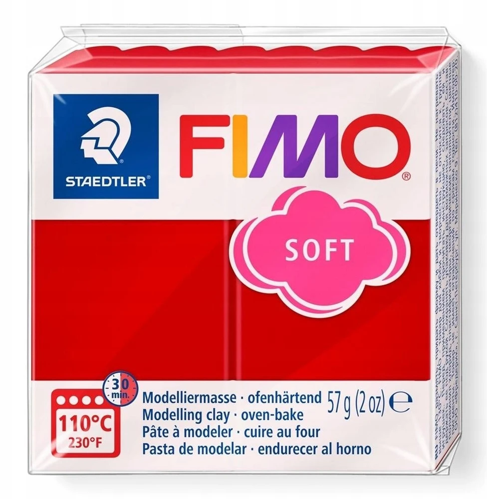 Modeliavimo masė - FIMO - SOFT - Kalėdų raudona - Lengvai maišoma - 57 g