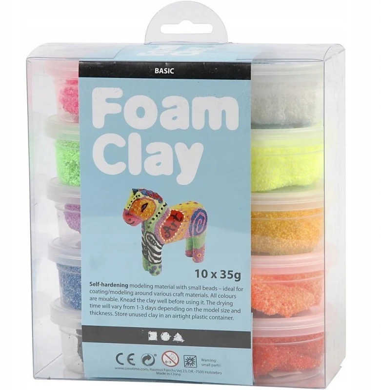 Foam Claycreative Toys Putplasčio molis - bazinis (10 x 35 g) (78930)