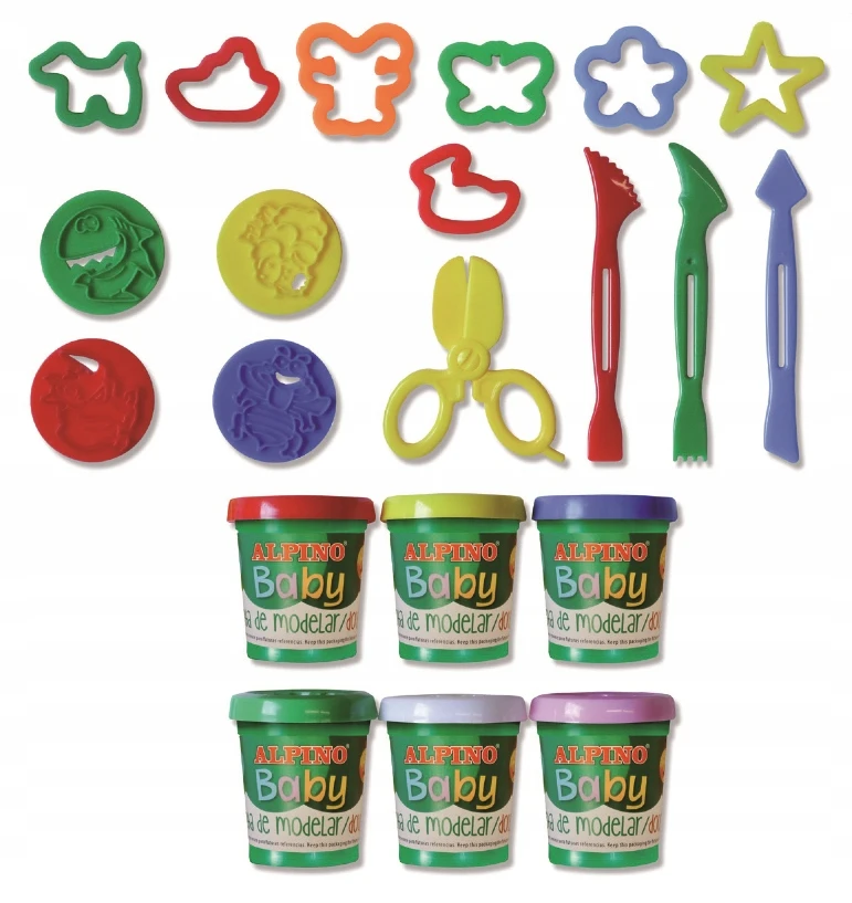 Modelinas Alpino Baby, 6 spalvos x 85g + 16 įrankių