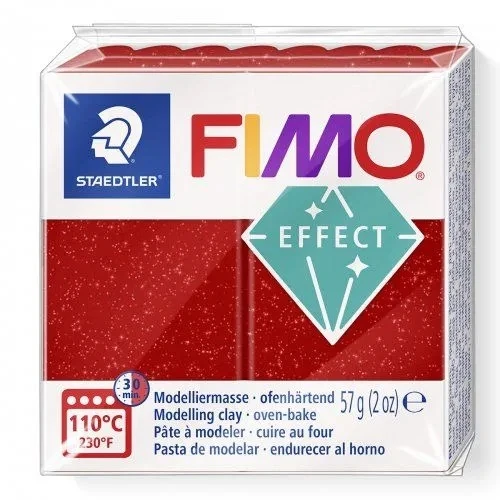 **Modelinas Fimo, 56g, raudonos su žėručiu spalvos