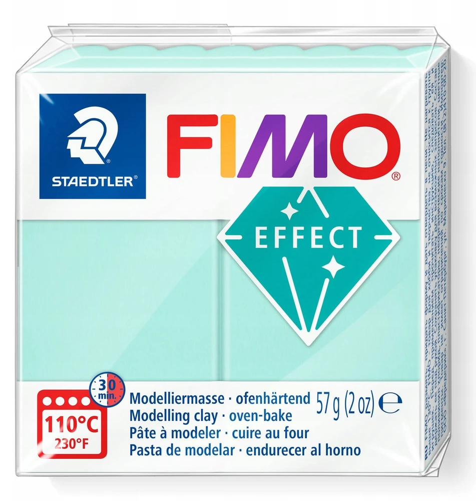Modelinas Fimo Effect Mint 56g. žalias
