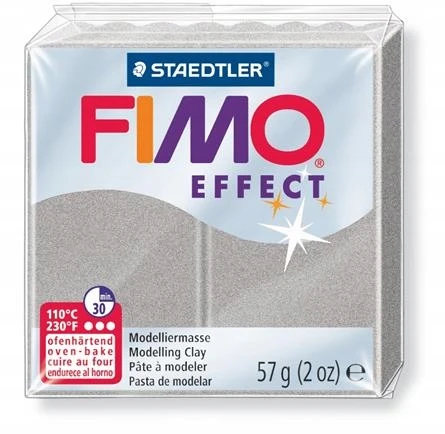 Modelinas FIMO EFFECT, 57 g, žvilganti sidabro sp.