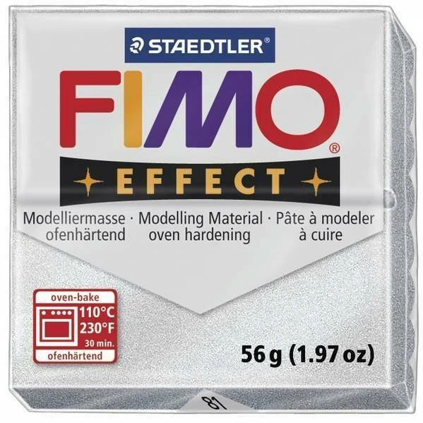 Modelinas FIMO EFFECT, 57 g, žvilganti sidabro sp.