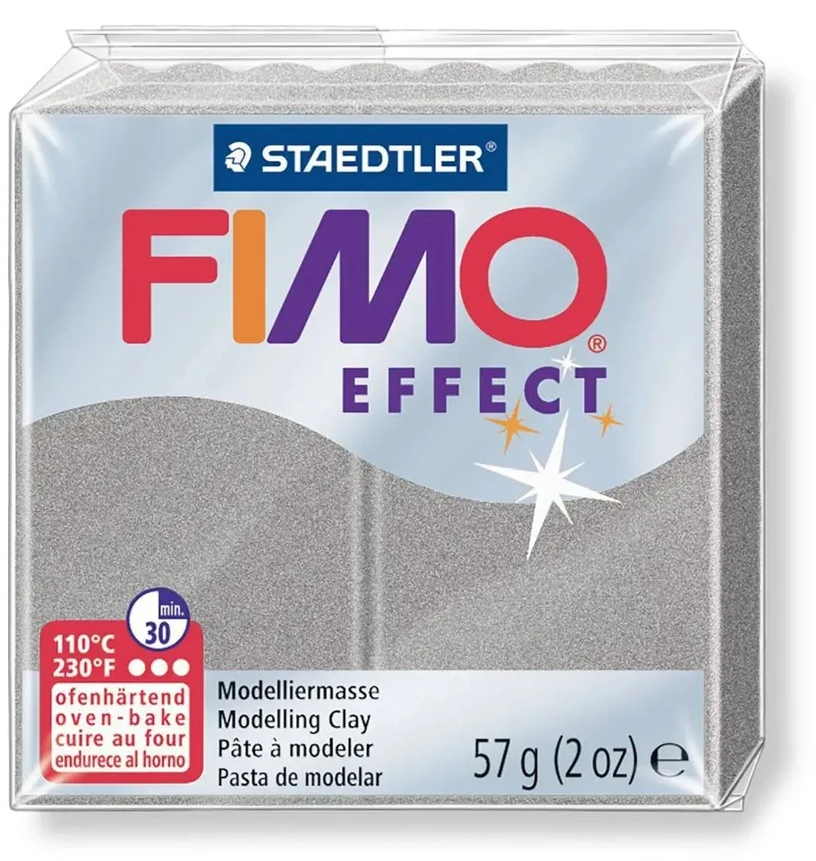 Modelinas FIMO EFFECT, 57 g, žvilganti sidabro sp.