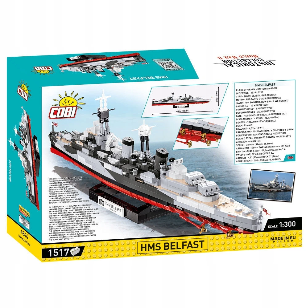 Modelio rinkinys - COBI - 4844 - HMS BELFAST - Plastikas - 1 vnt. - Surinkti patiems