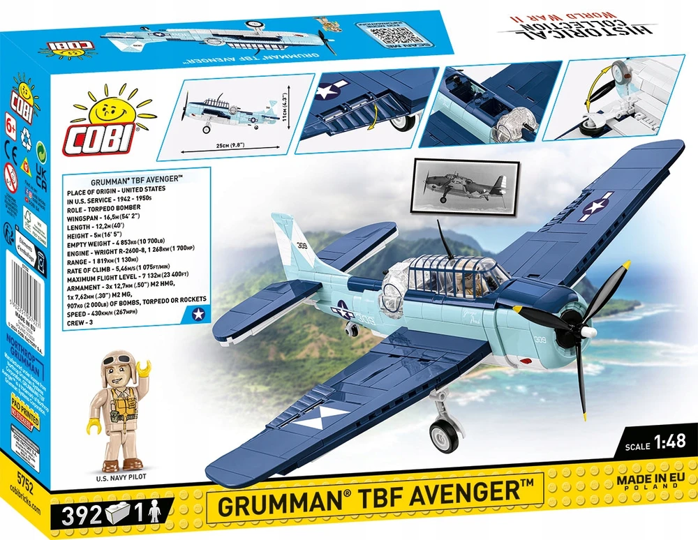 Modelis - COBI - Grumman TBF Avenger - 575 dalių - Plastikas - Surinkti patiems