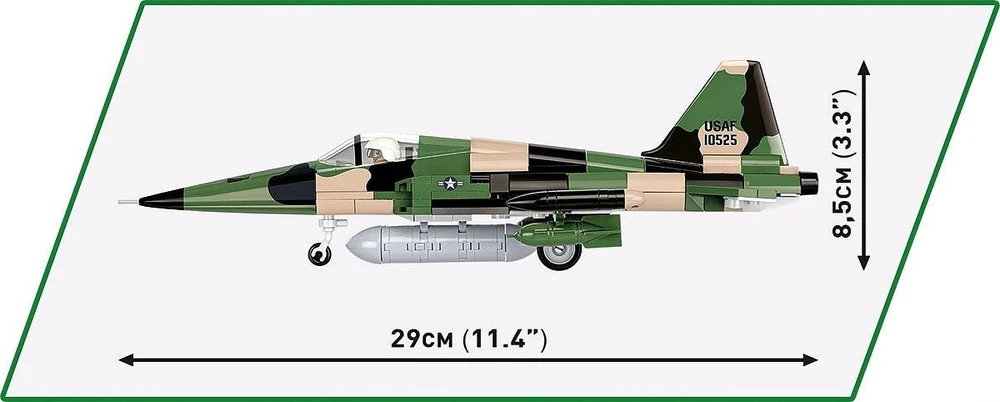 Modelis - COBI - NORTHROP F-5A FREEDOM FIGHTER - Pilkas - Žalias - 242 dalys