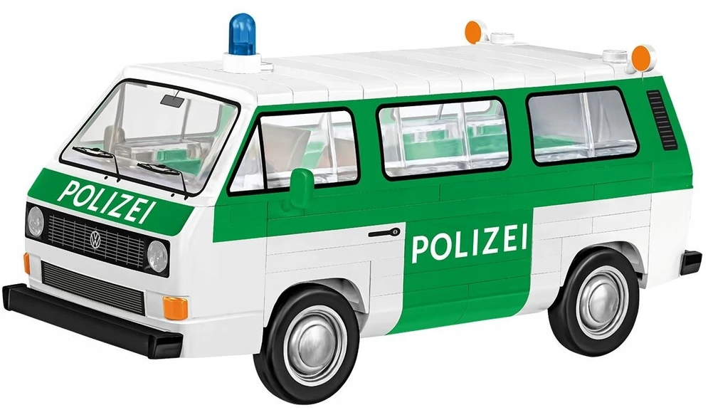 Modelių rinkinys - COBI - Veiksmų miestas Volkswagen T3 policijos autobusas - 1:35 mastelis - 144 dalys - Juoda/raudona
