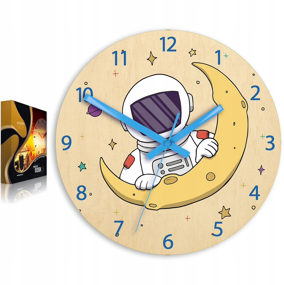 Modernclock Laikrodis ścienny ASTRONAUTA dla dziecka - CICHY