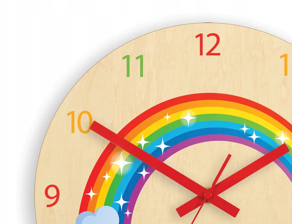 Modernclock Laikrodis ścienny do pokoju dziecka TĘCZA 30cm CICHY