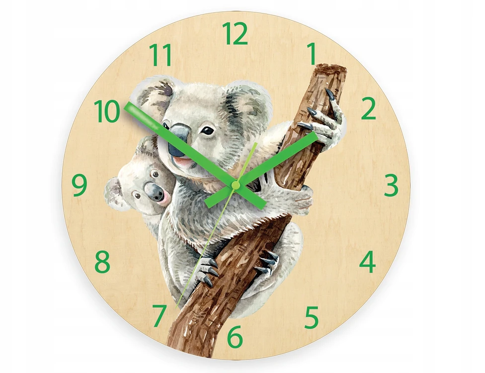 Modernclock Laikrodis ścienny KOALA do pokoju dla dziecka - CICHY