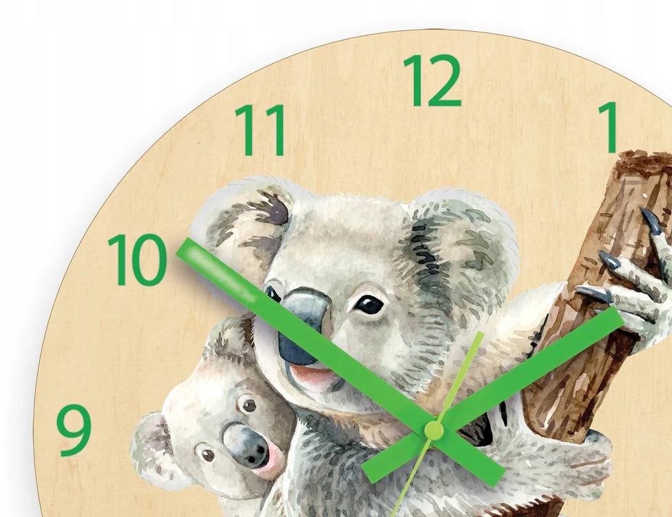 Modernclock Laikrodis ścienny KOALA do pokoju dla dziecka - CICHY