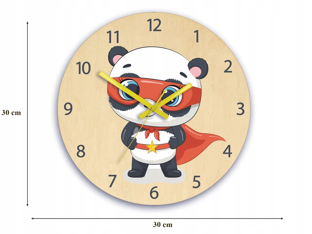 Modernclock Laikrodis ścienny PANDA do pokoju dziecka NOWOCZESNY