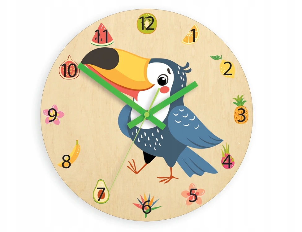 Modernclock Laikrodis ścienny TUKAN do pokoju dziecka NOWOCZESNY