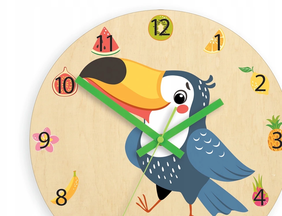 Modernclock Laikrodis ścienny TUKAN do pokoju dziecka NOWOCZESNY