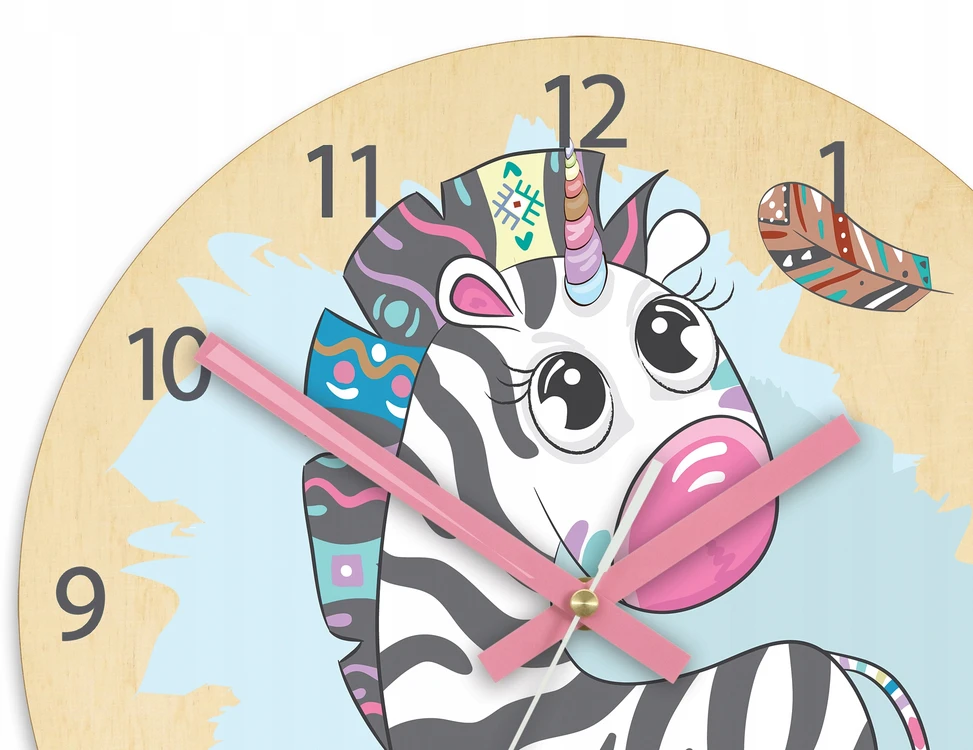 Modernclock Laikrodis ścienny ZEBERKA dla dziecka- CICHY 30cm