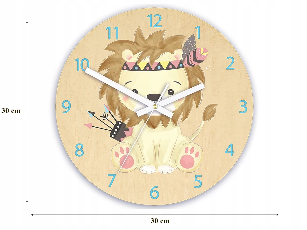 Modernclock Lew sieninis laikrodis vaikų kambariui modern LewIndianin