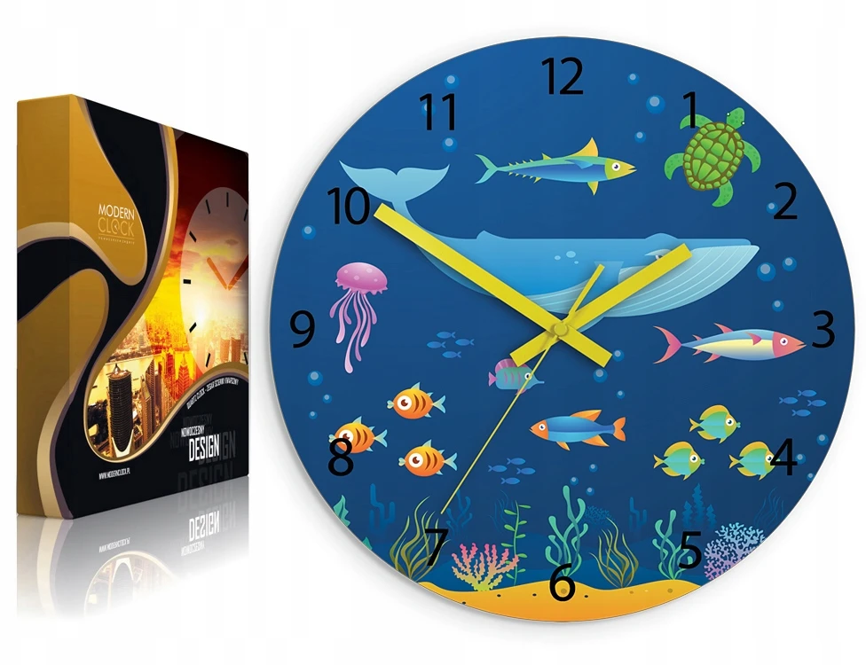 Modernclock Vaikiškas sieninis laikrodis Animals of the ocean