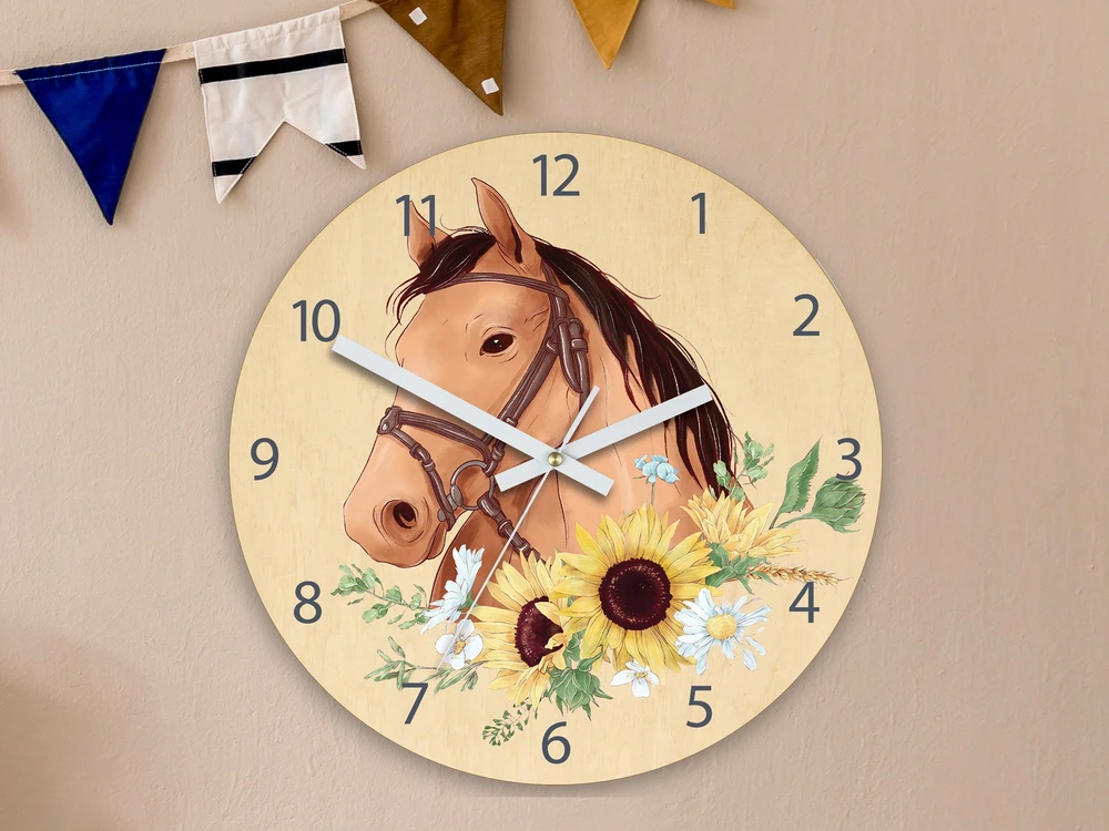 Modernclock Vaikiškas sieninis laikrodis Žirgelis