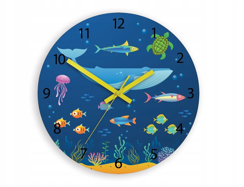 Modernclock Vaikiškas sieninis laikrodis Animals of the ocean