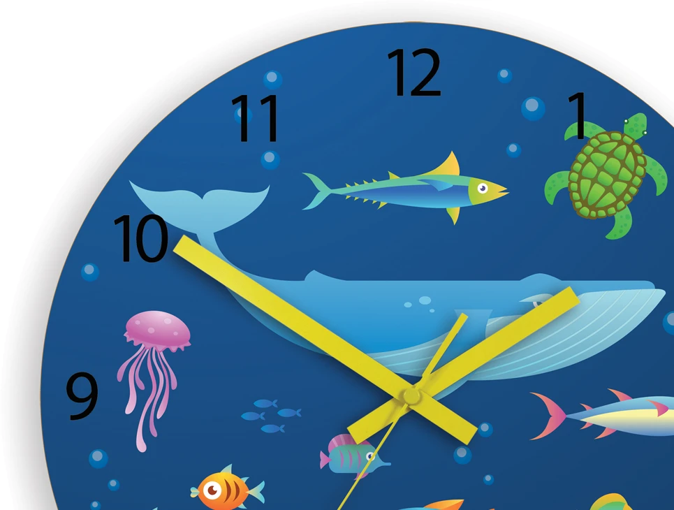 Modernclock Vaikiškas sieninis laikrodis Animals of the ocean