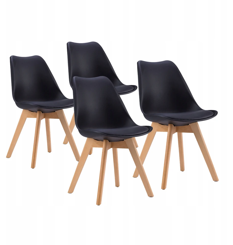 4-ių kėdžių komplektas ModernHome, juodas