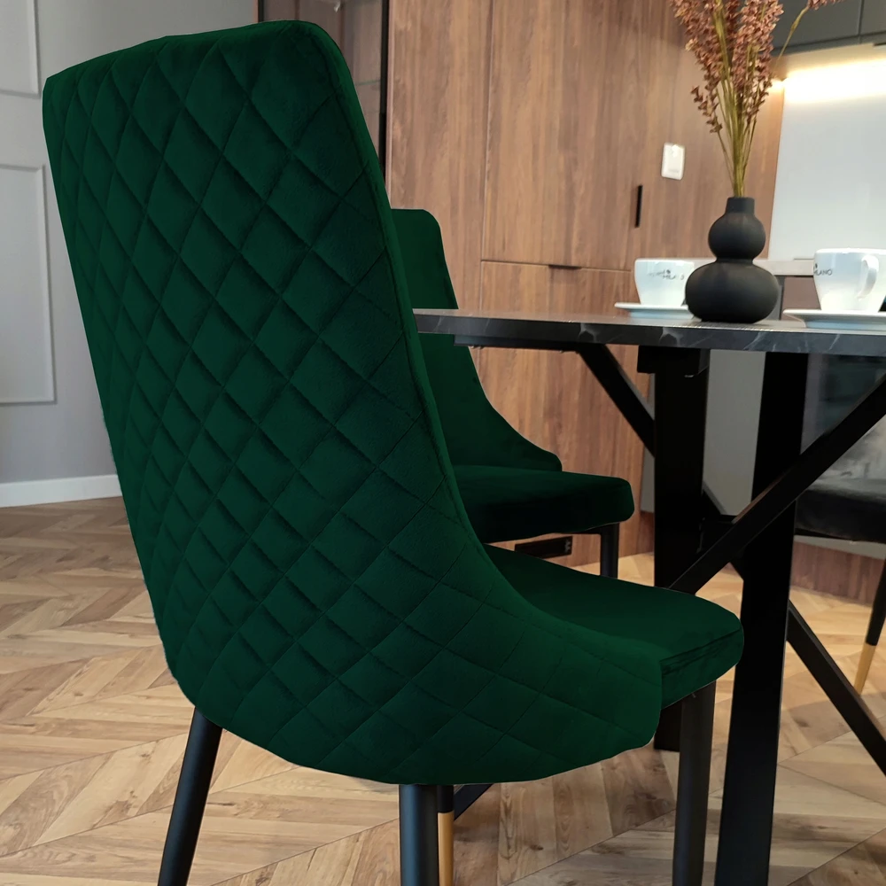 Ehokery Moderni minkšta Velvet Velvet Loft kėdė su aukšta nugara