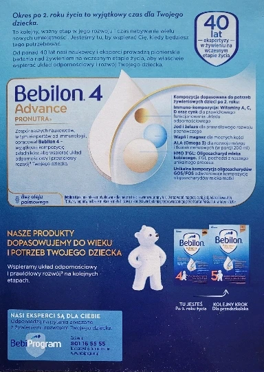 MODIFIKUOTAS PIENAS BEBILON 4 ADVANCE PRONUTA JUNIOR po 2 metų 1000g