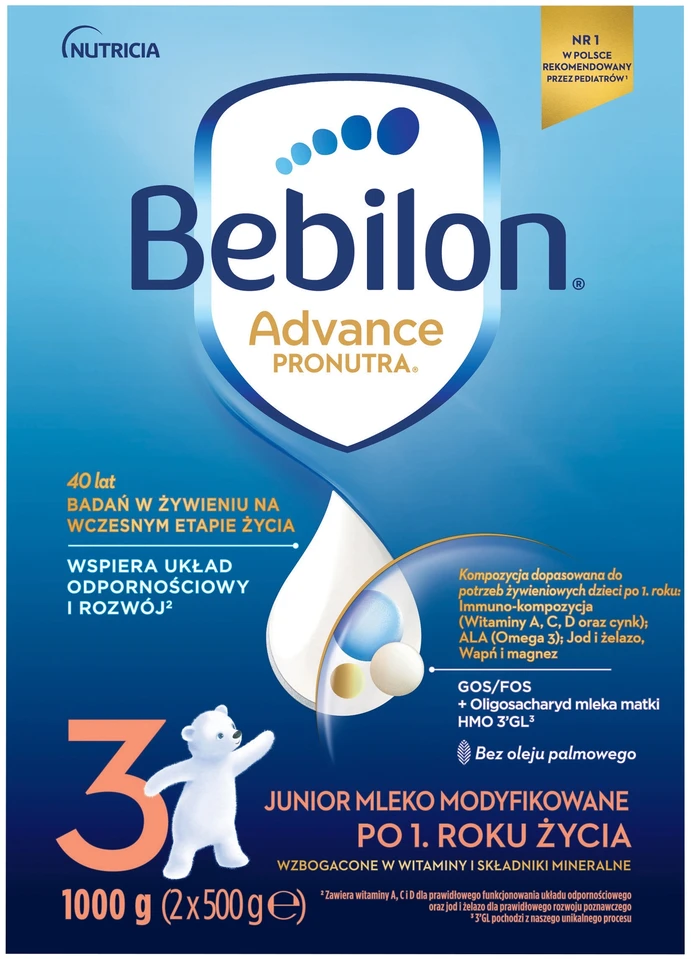 MODIFIKUOTAS PIENAS BEBILON Advance Pronutra 3 1000 g