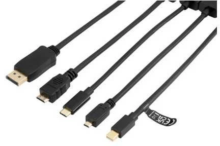 Modulinis HDMI adapterių rinkinys DELTACO, USB- C, mDP, DP, Mini, Micro, juodas / HDMI-AR10 / 1902496