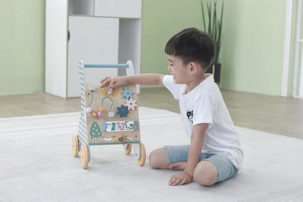 Mokomoji vaikštynė Medinis Montessori stūmikas PolarB Viga