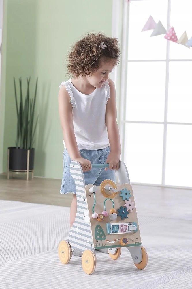 Mokomoji vaikštynė Medinis Montessori stūmikas PolarB Viga