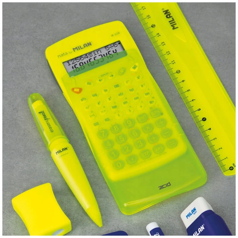 Mokslinis skaičiuotuvas Milan M228 Acid geltonas fluo