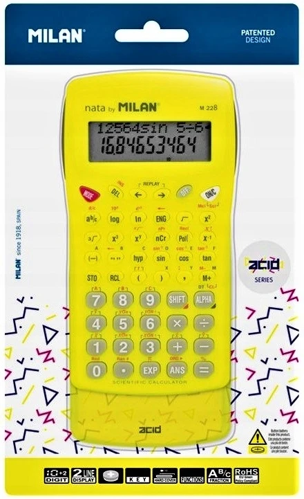 Mokslinis skaičiuotuvas Milan M228 Acid geltonas fluo