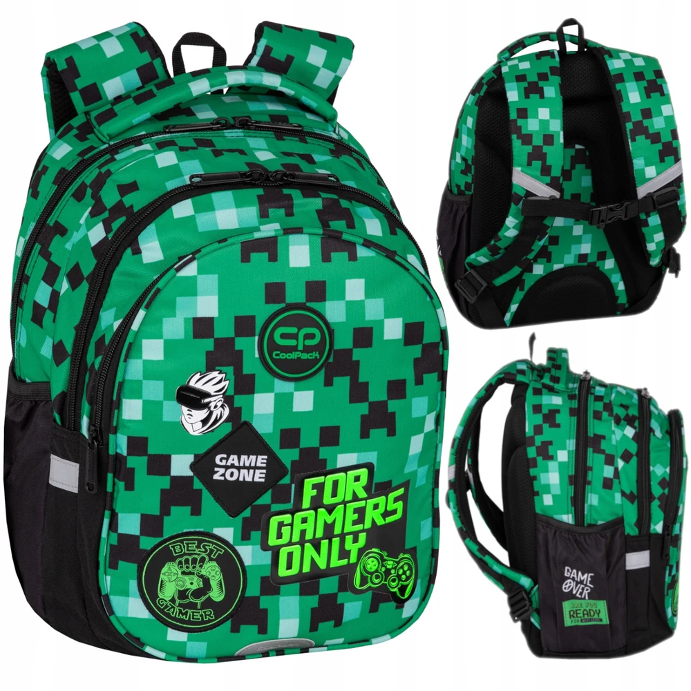 MOKYKLĖS KUPRINĖ MOKYKLEI MINECRAFT PIXELS Žalias COOL PACK COOLPACK LARGE