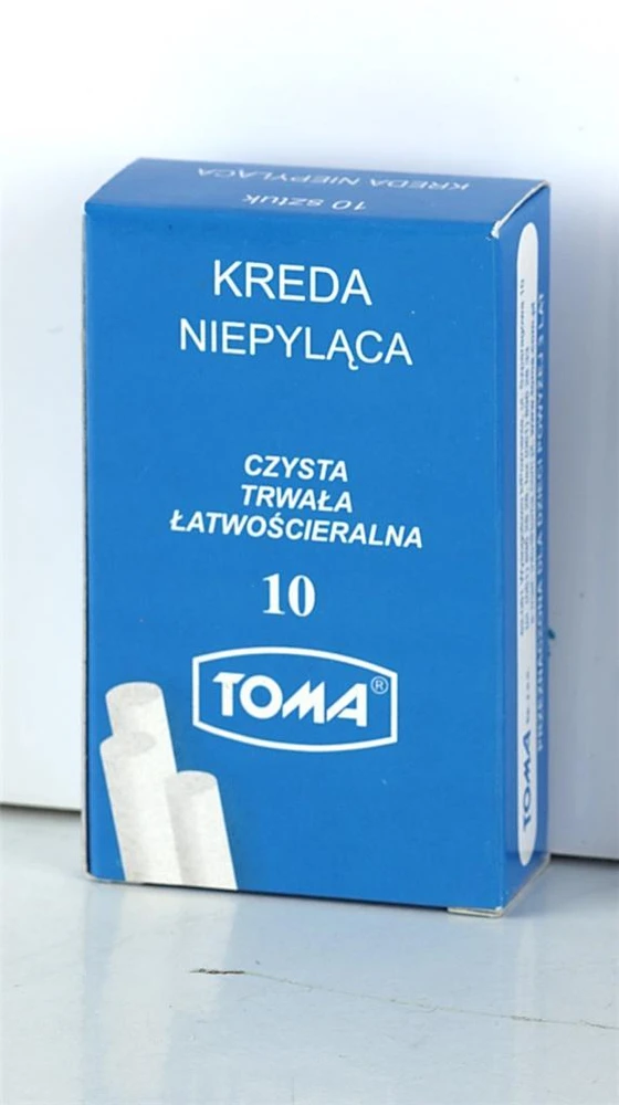 Mokyklinė kreida be dulkių balta 10 vnt. TOMA