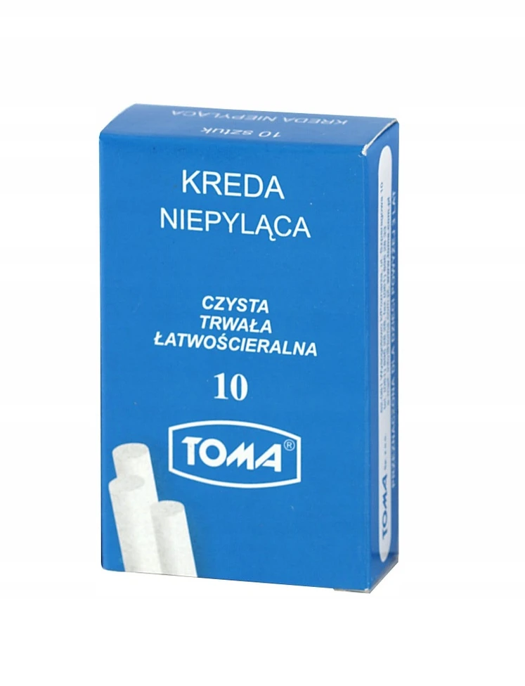 Mokyklinė kreida be dulkių balta 10 vnt. TOMA