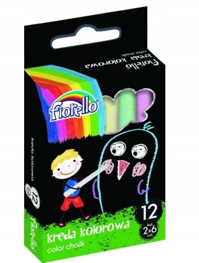 Mokyklinė kreida FIORELLO, 12 vnt., įvairių sp.